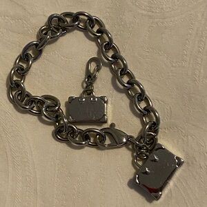 💯% Authentic Vintage Morellato suitcase bracelet and pendant 7.5” length